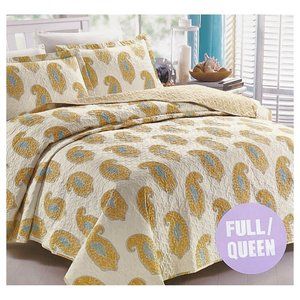 Paisley 3 Piece Full/Queen Quilt Set | NWT